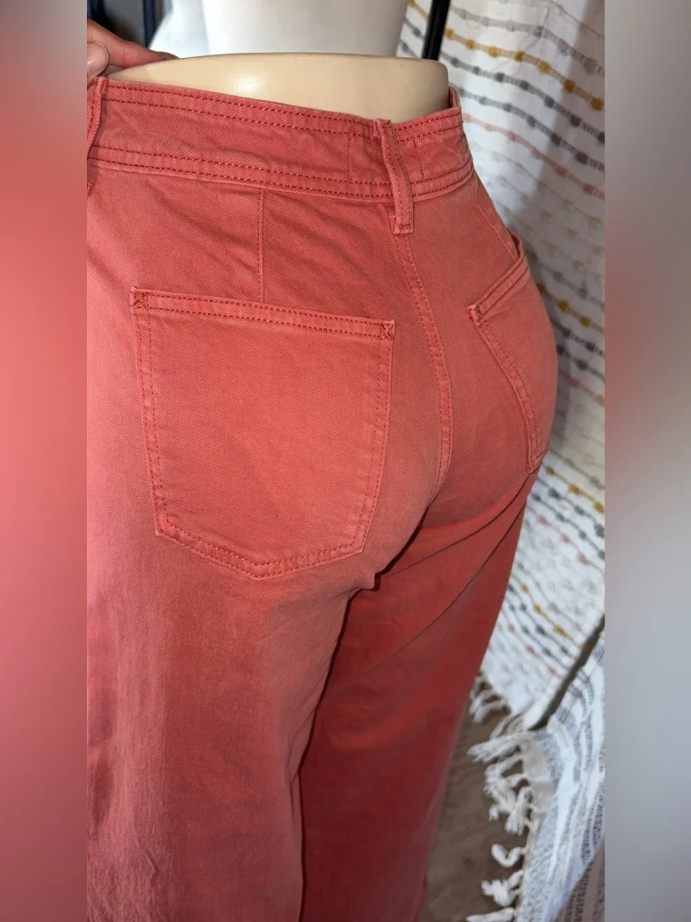 Universal Thread High-Rise Wide-Leg Jeans in Coral